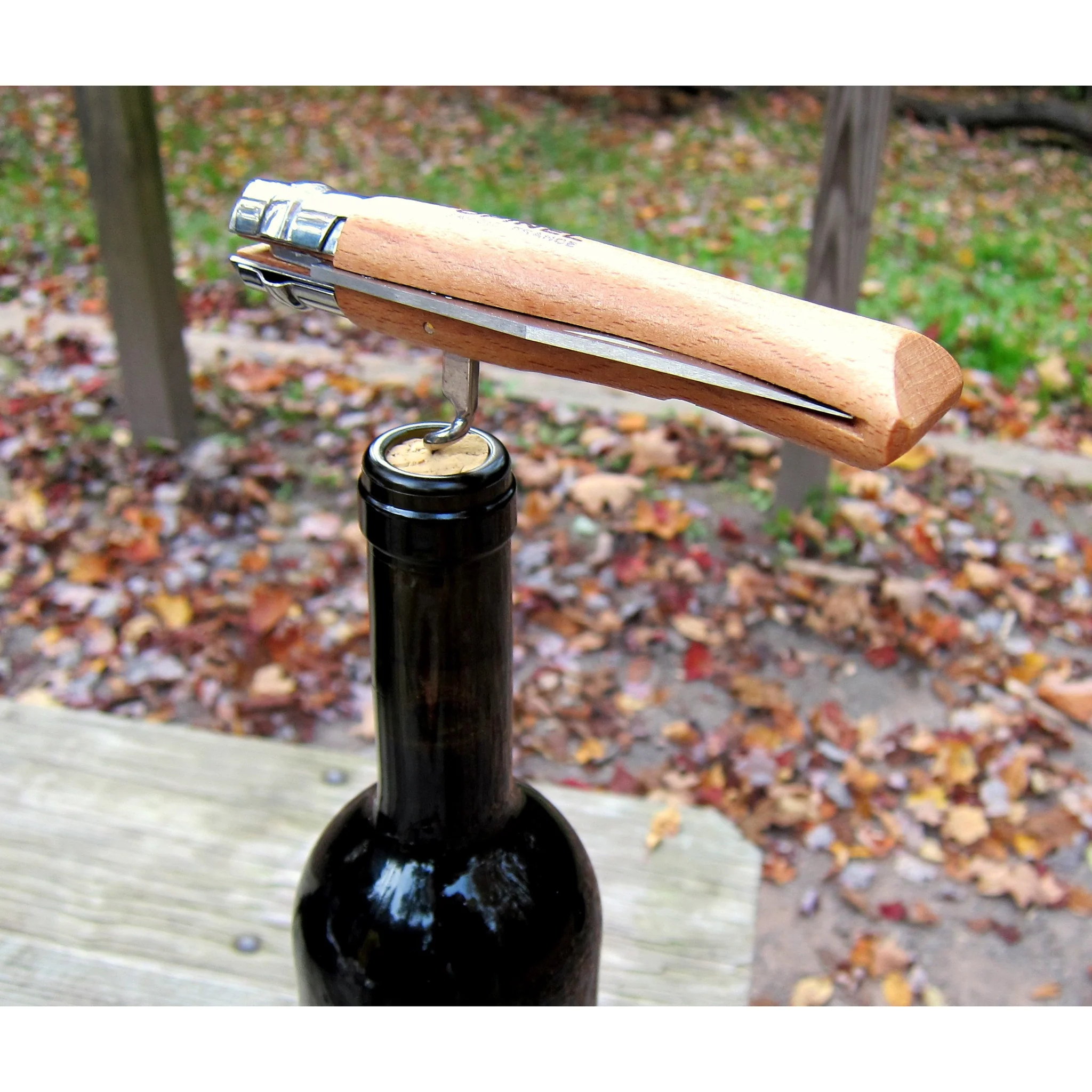 Opinel No.10 Stainless Knife + Corkscrew - Image 3